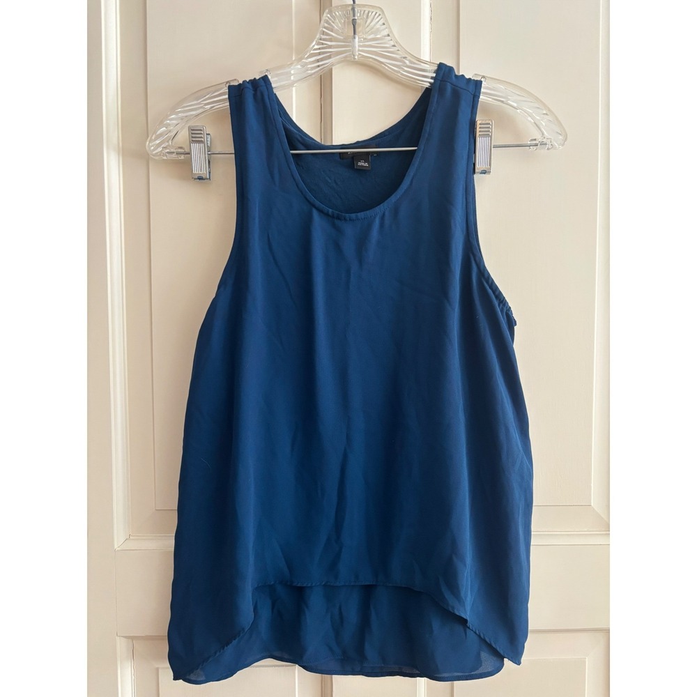 Ann Taylor Blue Sleeveless Hi Lo Hem LayeredTank Top Women's XS